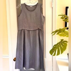 Rossopuro Linen Sleeveless Dress Minimalist